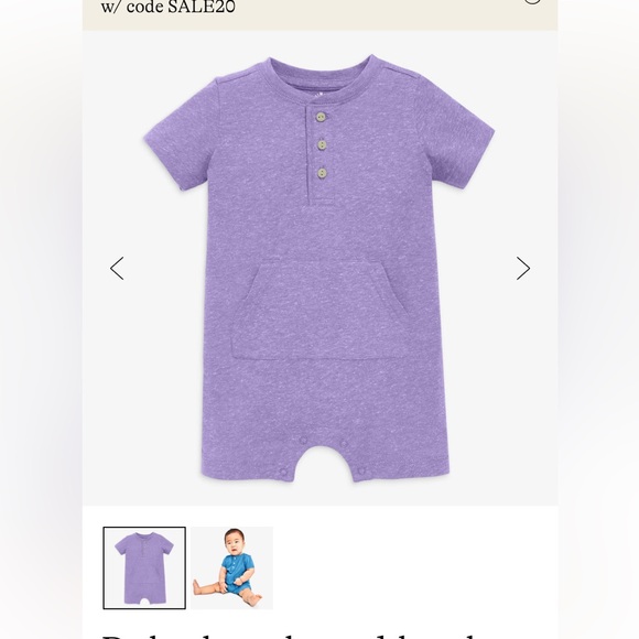 Baby heathered henley shortie - Picture 1 of 4